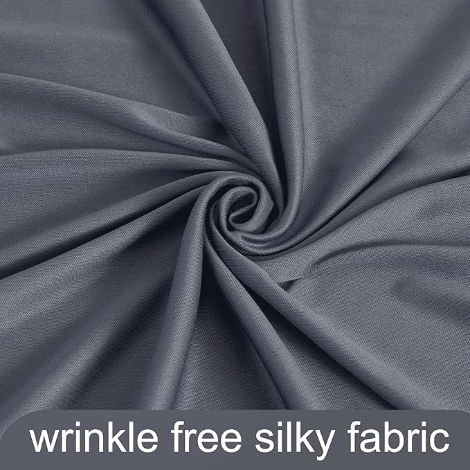 4 Panels Charcoal Backdrop Curtain for Parties Wedding Wrinkle Free Silver Grey Photo Curtains Backdrop Drapes Fabric Decoration for Birthday Party Baby Shower 20ft(W) x 10ft(H)