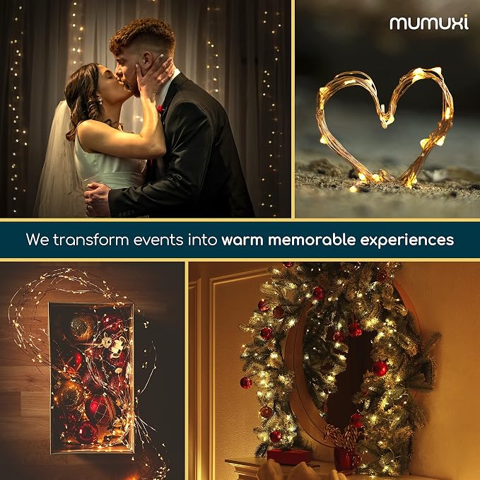 MUMUXI Battery Operated LED Fairy Lights, 16 Pack, 10ft Warm White, Waterproof, Energy Efficient, Indoor Outdoor Usage
