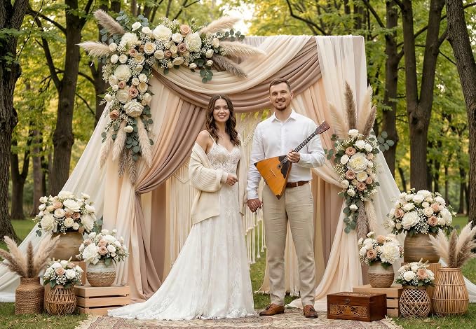 Kate Spring Backdrops Boho Outdoor Photography Backdrop Wedding Photo Booth, 7x5ft