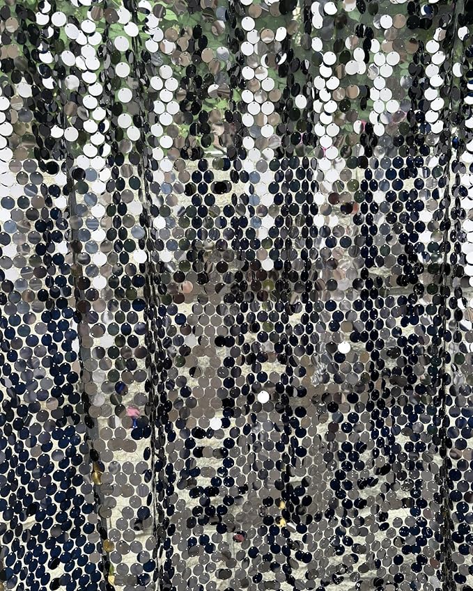 Black Large Sequin Backdrop 18MM, 4x10 Feet, 2 Panel Payatte Shimmer Photobooth Props for Wedding, Home Decoration Supplies