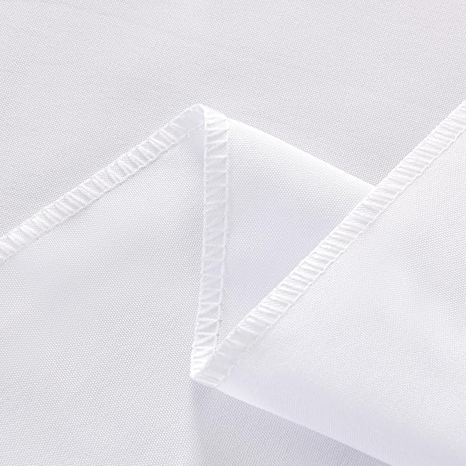 2-Pack 60x102 inch White Table Cloths, Solid Stain and Wrinkle Resistant Oblong Tablecloth, Premium Plain Weave Polyester Fabric Rectangle Table Linen Covers for Hotel, Wedding