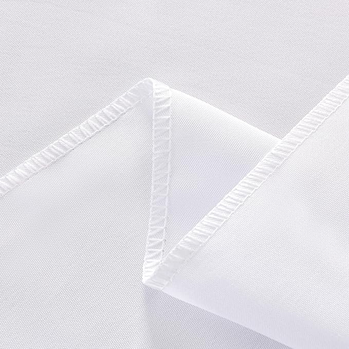 6-Pack 60x102 inch White Table Cloths, Solid Stain and Wrinkle Resistant Oblong Tablecloth, Premium Plain Weave Polyester Fabric Rectangle Table Linen Covers for Hotel, Wedding