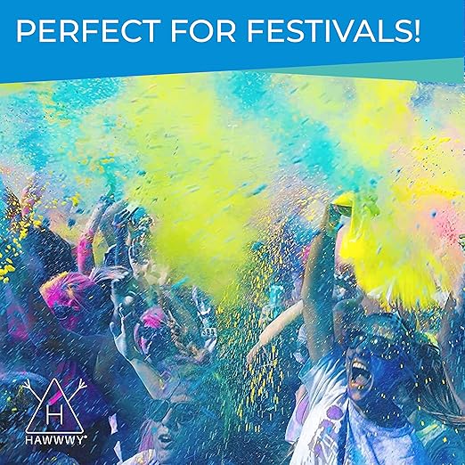 Hawwwy Colored Powder for Color Run - 4 Pounds Teal - Color Run Powder Assorted Colors, Colorful Smoke, 5k Runs, Bath Bombs, War Paint, Holi Festival - Perfect Gender Reveal Powder - 2 Pack of 2 Ibs
