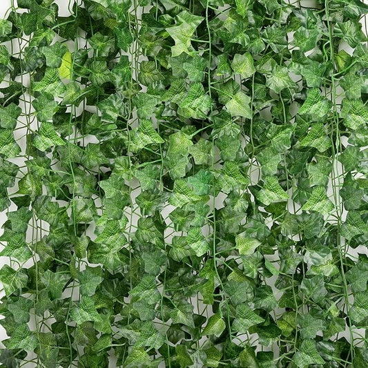 Tecbeauty 72pcs Vines Garland - 496 Feet Artificial Leaves Fence Privacy Screen Green Fake Vines for Room Decor - Greenery Garland for Wall Decorations