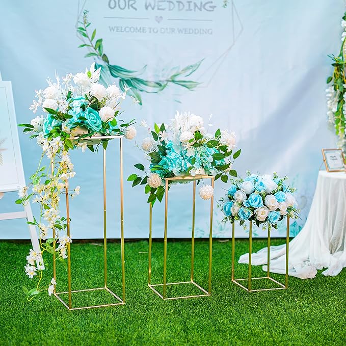 Gold Flower Stand for Table: 31.5” Tall Centerpiece Stand for Wedding Table Reception Floral Center Pieces with Home Decoration Party Event 10 PCS