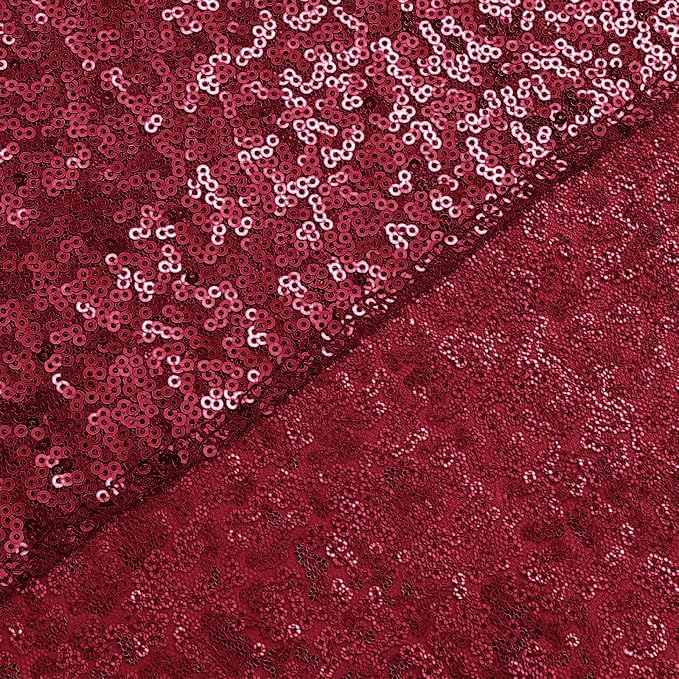 Sugargirl Burgundy Sequin Backdrop Curtain 2 Panels 2FTx8FT Glitter Burgundy Background Drapes Sparkle Photography Backdrop for Party Wedding Birthday Wall Decoration