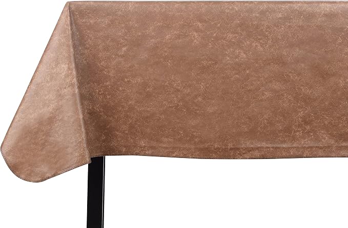 Yourtablecloth Heavy Duty Vinyl Rectangle or Square Tablecloth – 6 Gauge Heavy Duty Tablecloth – Flannel Backed – Wipeable Tablecloth with Vivid Colors & Many Sizes 52 x 120 Camel Print