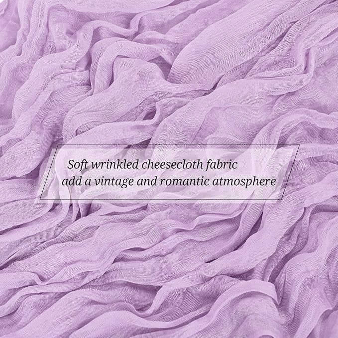 25 Pack Lavender Cheesecloth Table Runner 17 x 108 Inch Fall Thanksgiving Boho Rustic Farmhouse Gauze Cheese Cloth Runner for Wedding Party Baby Shower Home Decor Holiday Decorations