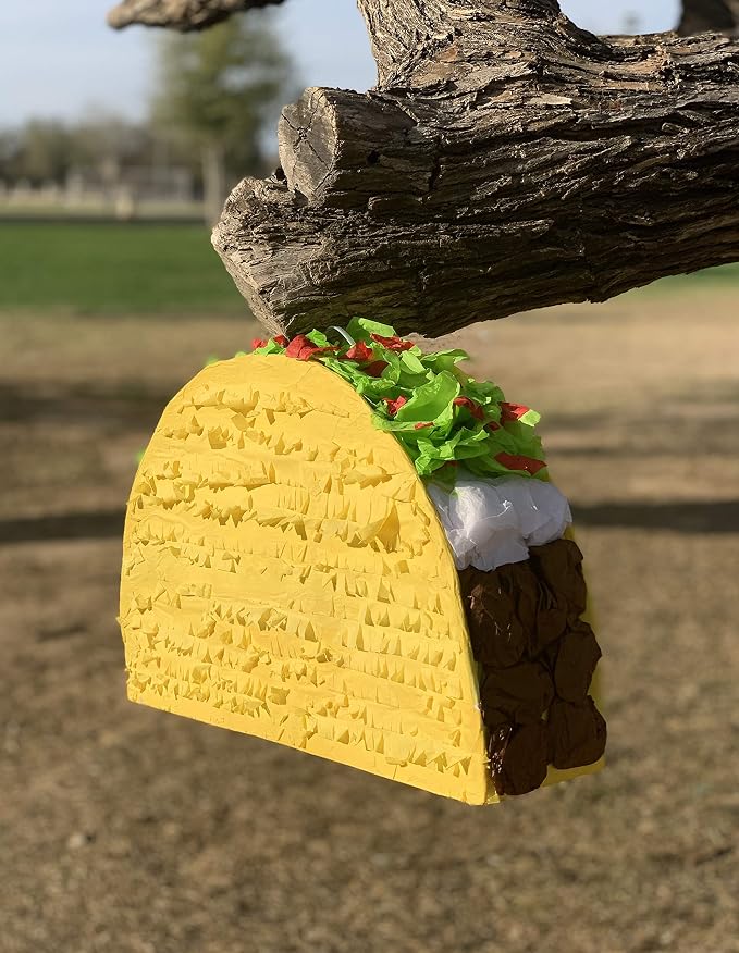 Jergrim Taco Tuesday Piñata 4-piece set 16x11x3 inches, Great for Taco Bout Parties, Decorations, Birthday pinata, Mexican Fiesta Bash, Cinco de Mayo, fits Candy/Favors