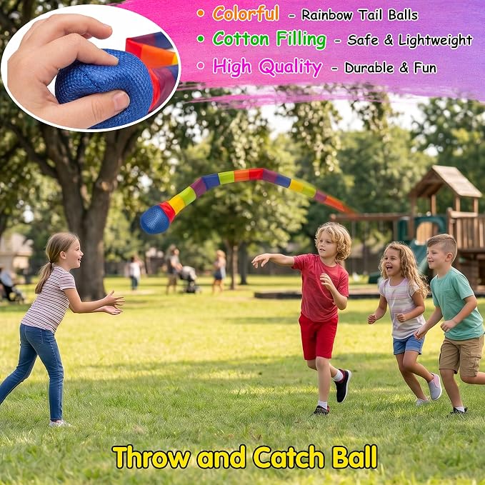 LINAYE Field Day Games for Kids Adults, Outdoor Activities Carnival Lawn Yard Family Reunion Survivor Games Tug of War Rope, Potato Sack Race Bags, Ring Toss, Throw and Catch Ball for Birthday Party