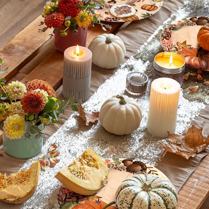 Fall Paper Plates and Napkins Set 150 Count, 10'' and 7'' Heavy Duty Disposable Plates, Thanksgiving, Fall, Autumn Harvest Party Decorations Supplies, Serve 50