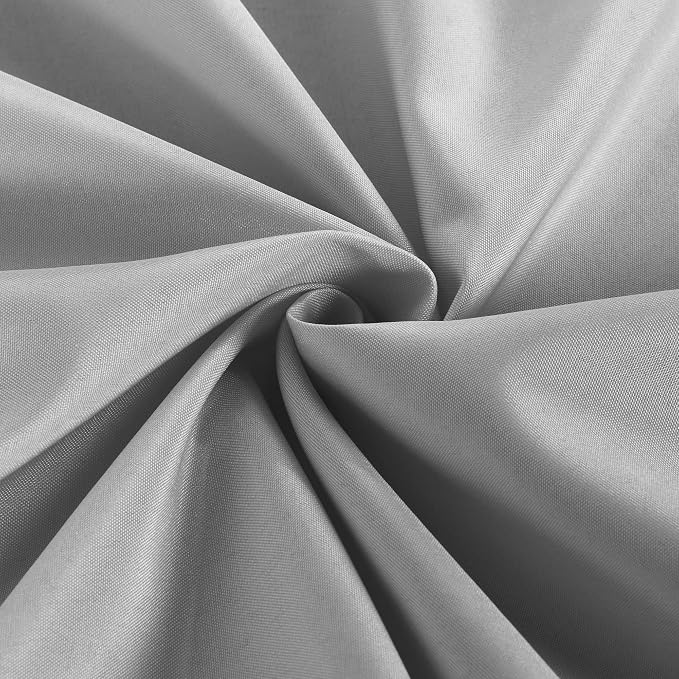 Obstal 2 Pack Table Clothes for 4 Foot Rectangle Tables - Water Resistant Washable Fabric Polyester Rectangle Table Cover Protector for Wedding, Banquet and Trade Shows, 48L x 24W x 30H Inches, Silver