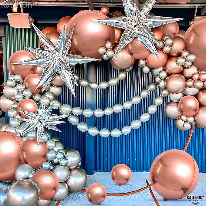 KatchOn, Rose Gold Balloons - 22 Inch, Pack of 14 | Rose Gold Foil Balloons for Sweet 16 Party Decorations, Mothers Day Decorations | Rose Gold Party Decorations, Birthday Decor for Women, Engagement