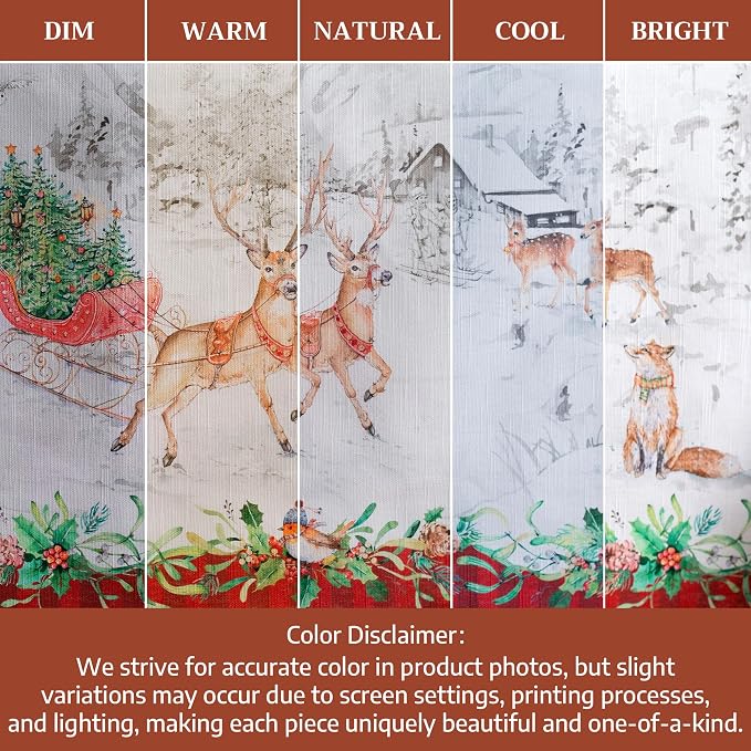 Maison d' Hermine Table Cloth Rectangle Table 100% Cotton 60 x 108 Inches Fall Tablecloth Reusable Everyday Use for Thanksgiving Christmas Decorations Dining Farmhouse Party (Christmas Tradition)