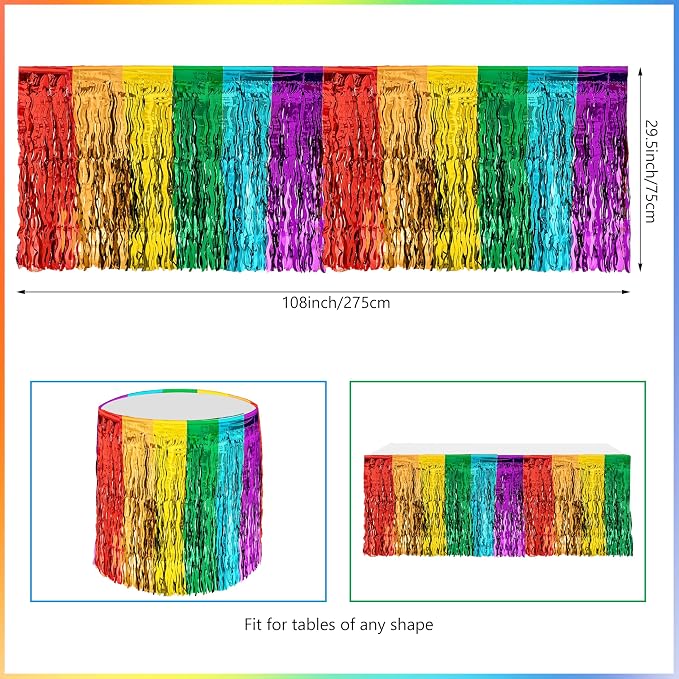 THAWAY Rainbow Birthday Decorations, 104Pcs Colorful Birthday Party Decorations for Boys and Girls, Rainbow Party Supplies Colorful Streamers Party Decors Set, Birthday Party Backdrop