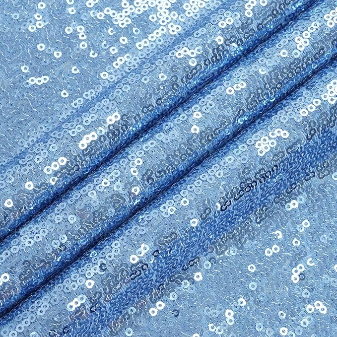 Eternal Beauty Baby Blue Sequin Backdrop, 6x8 Ft Glitter Background Curtains for Shimmer Photography Party Wedding Birthday Back Drop Decor