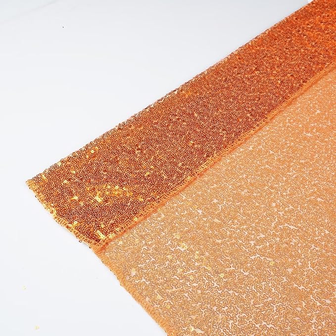 Eternal Beauty Orange Sequin Backdrop, 20x10 Ft Halloween Glitter Background Curtains for Shimmer Photography Party Wedding Birthday Back Drop Decor