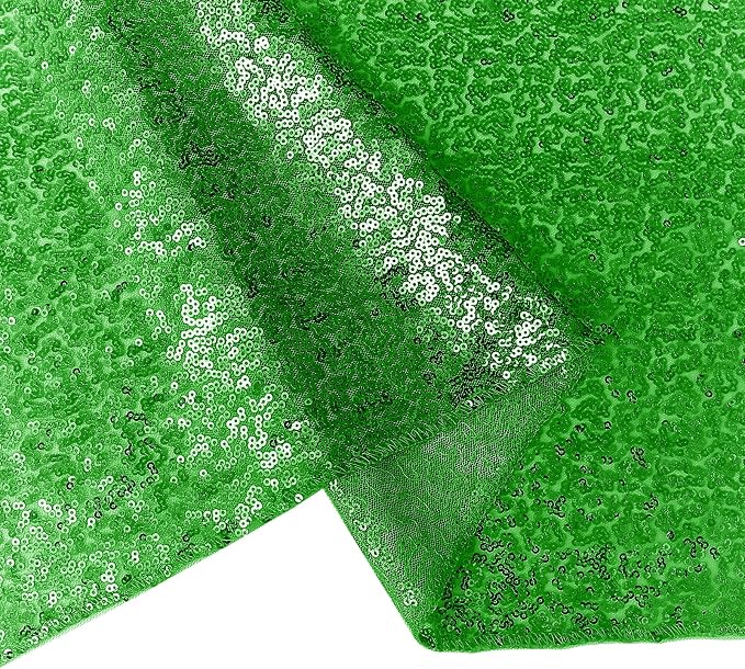 6 Packs 12 x 72 inches Sequin Table Runner, Grass Green Glitter Table Runner for Birthday Party Supplies Wedding Engagement Baby Shower Holiday Celebration Event Decorations