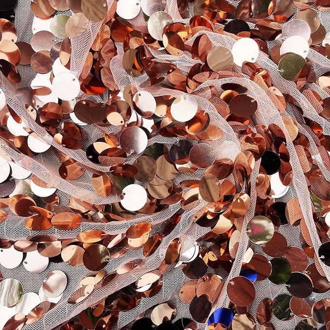 Rose Gold Sequin Backdrop, 4x10 Feet, 2 Panel Shimmer Glitter Photobooth Props for Decor, Parties, Home, Wedding, Birthday