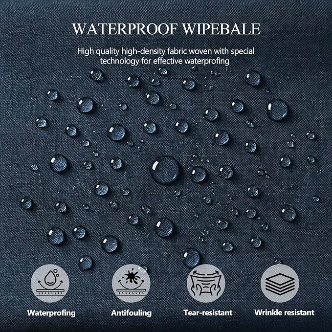 Shillance 4 Pack Navy Blue Square Tablecloth for 34x34 Inch Card Table Cover Waterproof Oil-Proof Spill-Proof Polyester Square Fitted Tablecloth for Wedding Parties Display Trade Show