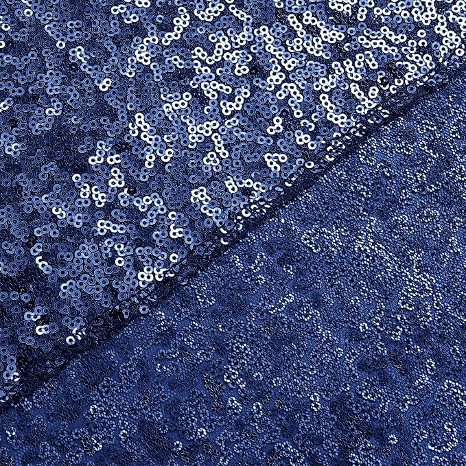 Sugargirl Navy Sequin Backdrop Curtain 4 Panels 2FTx8FT Glitter Navy Background Drapes Sparkle Photography Backdrop for Party Wedding Birthday Wall Decoration