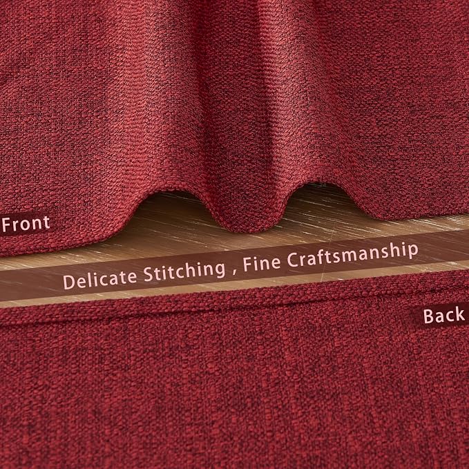 BALCONY & FALCON Placemats Set of 4 Faux Linen Cloth Place Mats Washable Waterproof Wrinkle Resistant Table Placemats for Dining Kitchen Farmhouse Indoor & Outdoor Use(Ruby Red, 13.8”x 17.7”