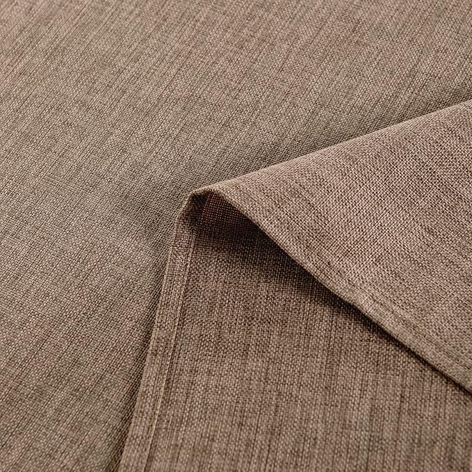 Hiasan 2 Pack Faux Linen Rectangle Tablecloth - Wrinkle and Stain Resistant Washable Table Cloth for Kitchen Dining Room Holiday Table Cover for Party Dinner, Khaki, 70 x 108 Inch