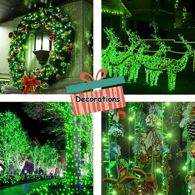 500 Led Green Outdoor String Lights Waterproof St. Patrick's Day Decorations, 174 Ft Led Twinkle Lights for Bedroom, 8 Modes Plug in Fairy Lights for Christmas Room Decor (Green, 500Led)