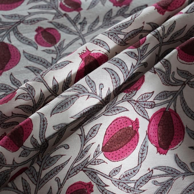 Ridhi Round Tablecloth Hand Block Print 100% Cotton Reusable Sangria Red 110 Inch Table Cover Decorative Everyday Use for Dining, Home, Party, Wedding, Farmhouse, Party Gift for Spring, Mother's Day