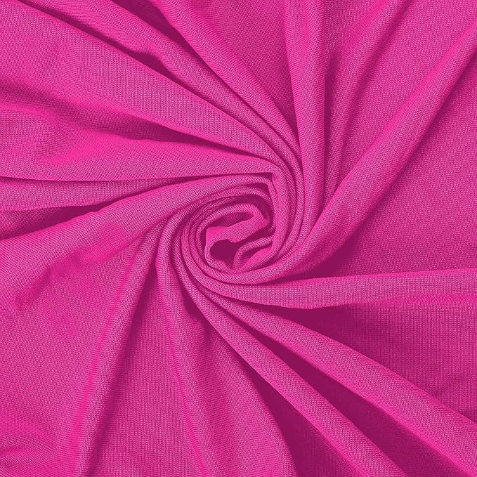 Peomeise Stretch Spandex Chair Cover for Wedding Party Dining Banquet Event (Fuchsia, 25)