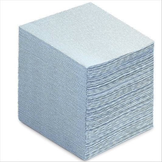 Disposable Cloth-Like Paper Napkins, 200 Pack 13" x 13" Linen-Feel Blue Denim Luncheon Napkins For Wedding, Party, Kitchen Or Bathroom