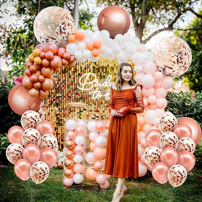 KatchOn, Rose Gold 90 Balloon Numbers - 40 Inch | Huge Rose Gold Balloons with Confetti - 36 Inch, Pack of 21 | 90th Birthday Decorations for Women | Rose Gold Birthday Decorations