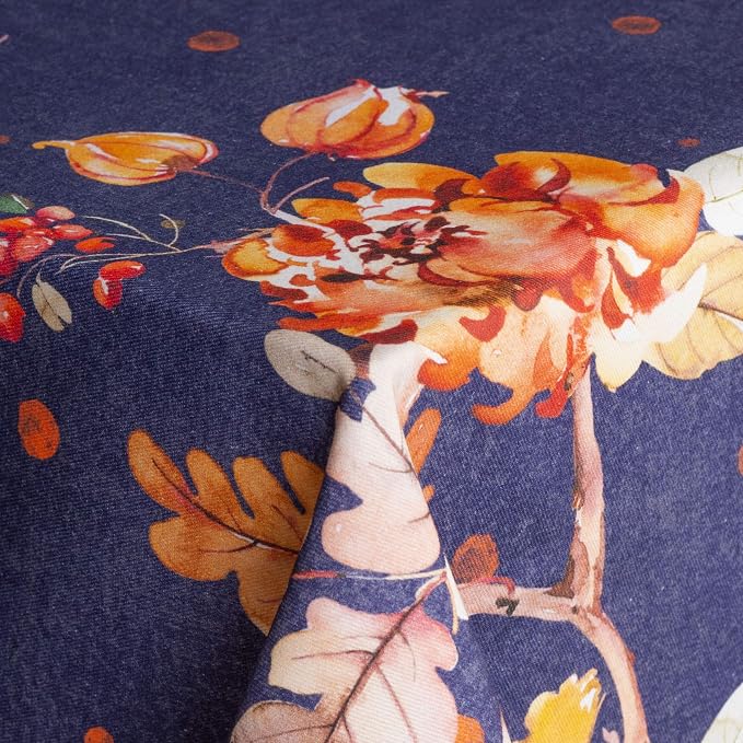 Maison d' Hermine Table Cloth Rectangle Table 100% Cotton 70 x 140 Inches Fall Tablecloth Reusable Everyday Use for Thanksgiving Christmas Decorations Dining Farmhouse Party (Kelim - Infinity)