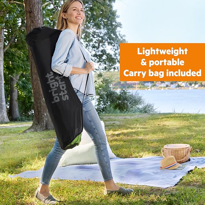 Bright Starts Pop ‘N Play Indoor/Outdoor Playard, Portable Playpen for Babies and Toddlers, Unisex, Easy Compact Fold