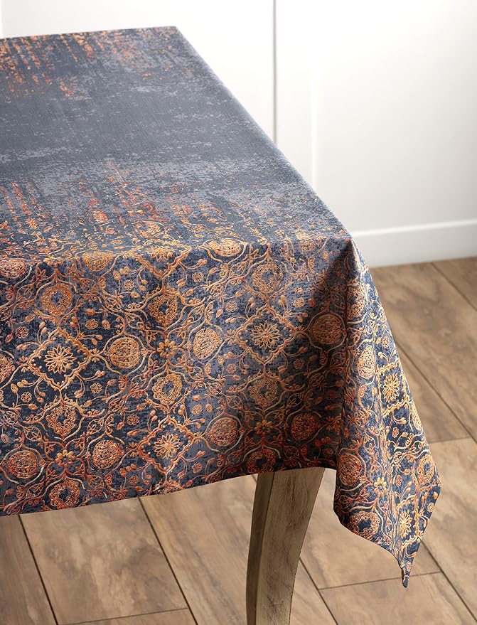 Maison d' Hermine Table Cloth Rectangle Table 100% Cotton 60 x 90 Inches Fall Tablecloth Reusable Everyday Use for Thanksgiving Christmas Decorations Dining Farmhouse Party (Imperfection)