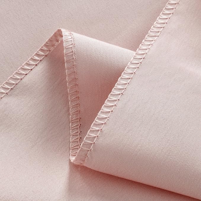 2-Pack Round 108-inch Dusty Pink Table Cloths, Solid Stain and Wrinkle Resistant Circular Tablecloth, Premium Plain Weave Polyester Fabric Table Linen Covers for Hotel, Banquet
