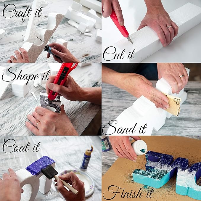 Silverlake 5x5x5 Craft Foam Cubes for Styrofoam Block Projects (4-Pack)