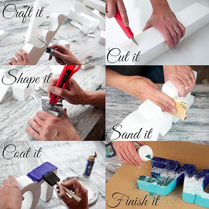 Silverlake 4x4x8 Craft Foam for Styrofoam Block Projects (8-Pack)