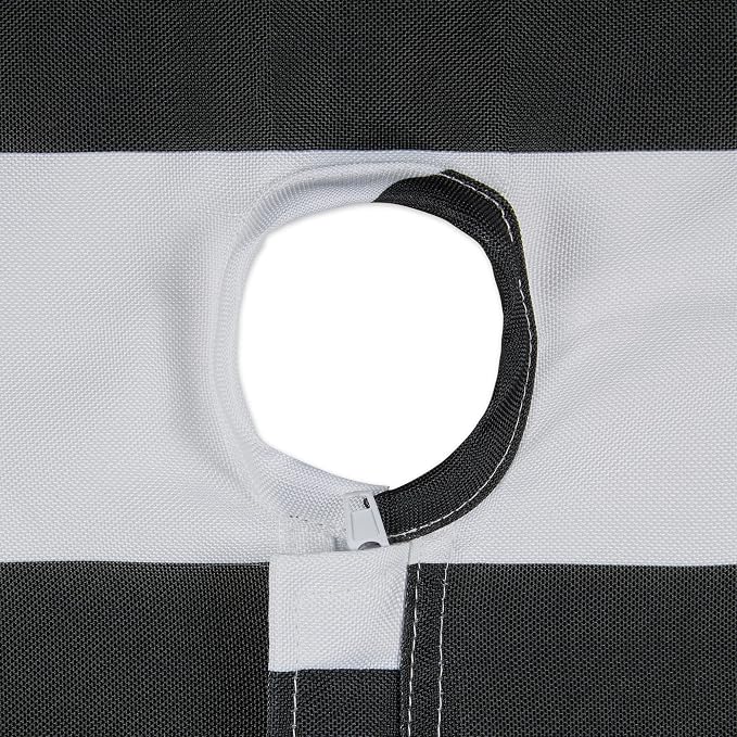 DII Cabana Stripe Outdoor Zippered Tabletop Collection, Stain/Wrinkle Resistant & Waterproof, 60x84, Black