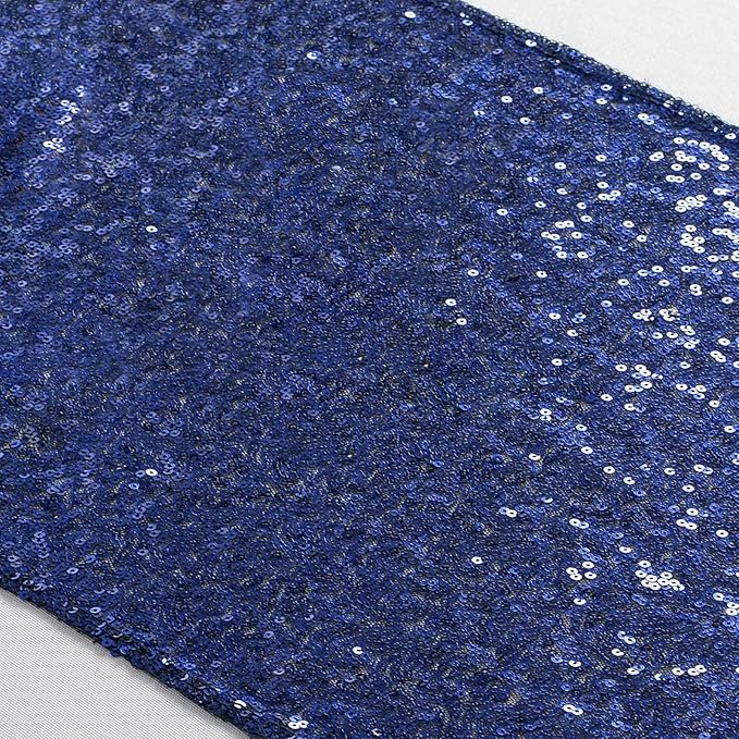 ShinyBeauty Navy-Table-Runners-15 Pieces-12 x108-Sequin-Table-Runner Wedding Catering Christmas Decorations Blue Glitter Fabric Tables Linen for Event Holiday Outdoor Decor