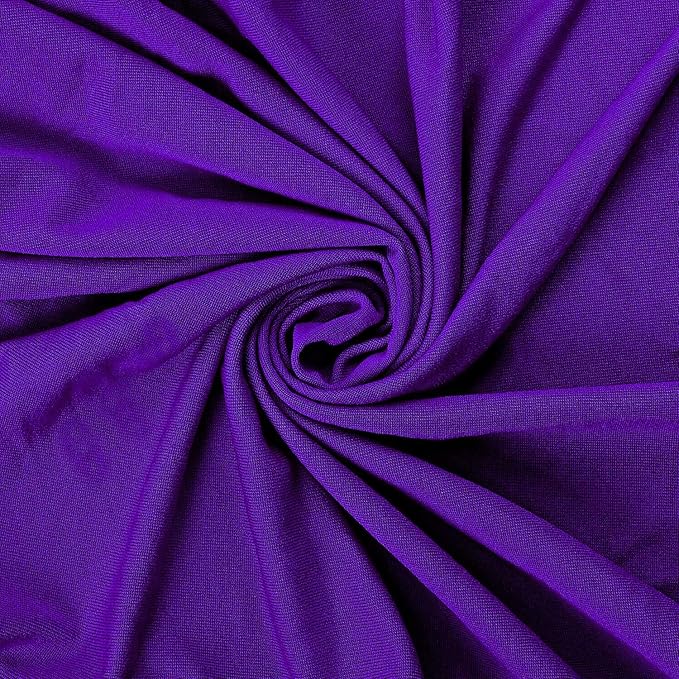 Peomeise Stretch Spandex Chair Cover for Wedding Party Dining Banquet Event (Purple, 25)