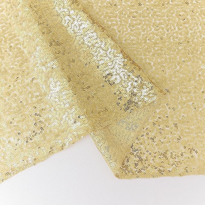6 Packs 12 x 72 inches Sequin Table Runner, Gold Glitter Table Runner for Birthday Party Supplies Wedding Engagement Baby Shower Holiday Celebration Event Decorations
