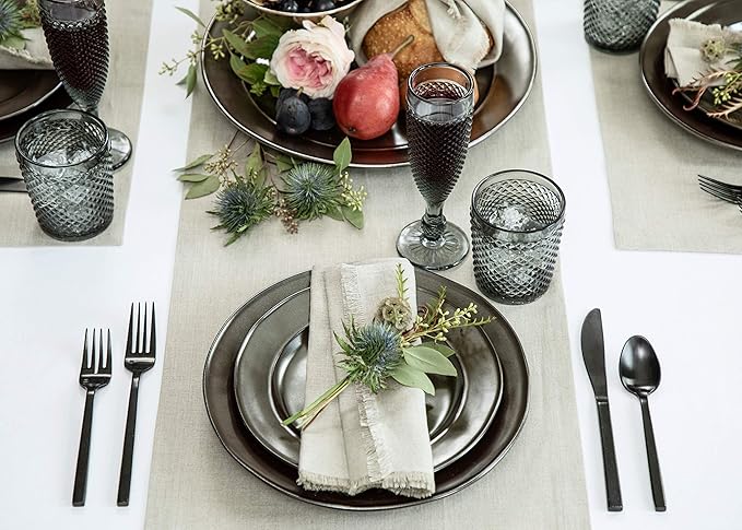 Solino Home Linen Natural Table Runner 90 Inches Long - 100% Pure Linen 14 x 90 Inch Table Runner for Dining, Spring, Summer, Mothers Day - Diana Medium Weight