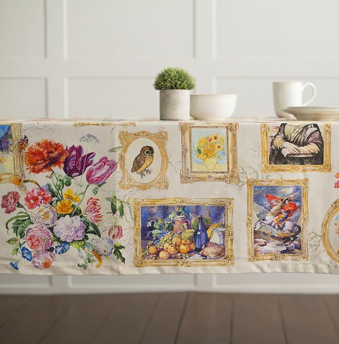 Maison d' Hermine Table Cloth Rectangle Table 100% Cotton 60 x 90 Inches Tablecloth Reusable Decorative for Dining Kitchen Room Farmhouse Party Home Hotel Restaurant Spring Summer - Masterpiece
