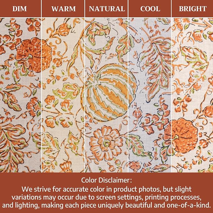 Maison d'Hermine Table Cloth Rectangle Table 100% Cotton 60 x 108 Inches Tablecloth Reusable Decorative Everyday Use for Dining Room, Farmhouse, Home, Party, Festive & Wedding - Pumpkin Spice