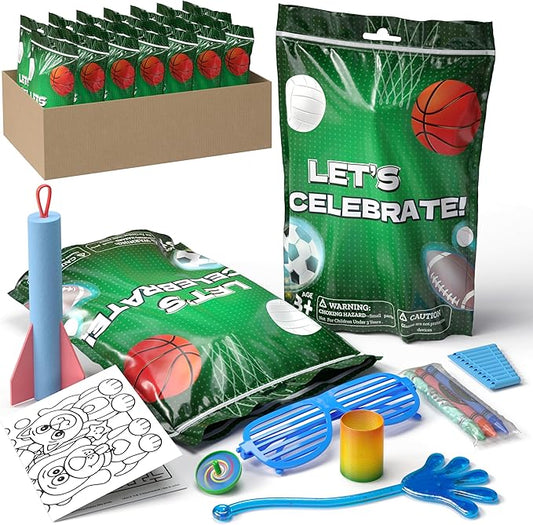 Crown Display Party Favors for Kids 10 Pre Filled Party Favor Bags - Sports Fun Goodie Bags Stuffers for Kids with Fidget Toys and Small Toys Goody Bag Stuffers - Party Favors for Kids 4-8