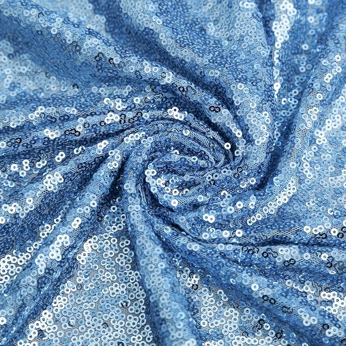 B-COOL Sequin Tablecloths Rectangular Table Overlays Baby Blue Spring Decorations Sparkly Cloth for Reception Baby Shower Tablecloth 90x156inch