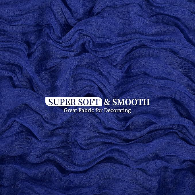 20 Pack Royal Blue Cheesecloth Table Runner 120 Inch 10FT Rustic Boho Gauze Cheese Cloth Table Runner for Wedding Party Baby Shower Thanksgiving Christmas Decoration