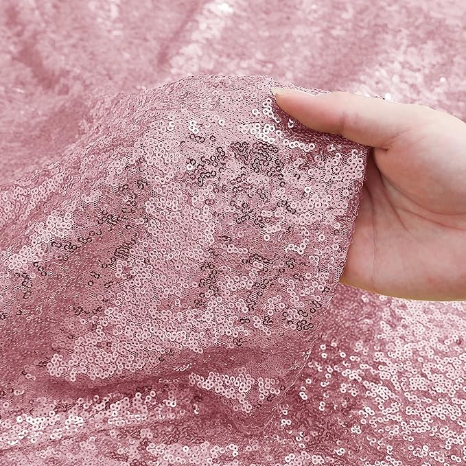 Sugargirl 10 Packs 12 x 72 inches Sequin Table Runner, Glitter Rose Pink Table Runner for Birthday Party Supplies Wedding Holiday Celebration Event Decorations