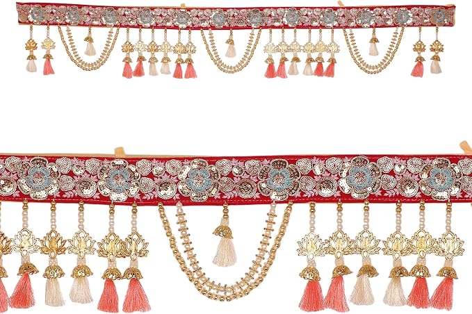 Artificial Toran Flower Design Garland Door Toran Wall Hanging Decorative Torans Hanging Bandanwar for Wedding Indian Festival Indian Traditional Decorations Home Entrance Festival Décor(Size:-46")